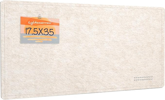 Bulletin Board, 35 x 17 1/2 inches Felt Board - Decorative Pin Board, Cork Board Alternative for Wall, Foldable Picture Board Self-Adhesive Vision Board Prayer Board with 20 Pushpins - Oatmeal