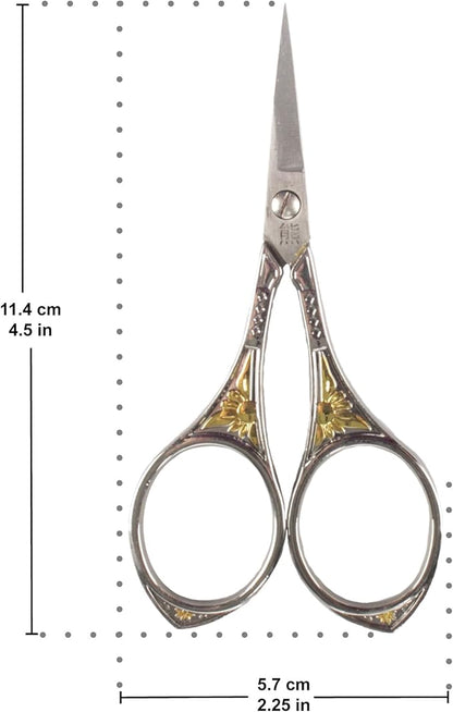 JubileeYarn Sun Motif Embroidery Craft Scissors - Silver - 10 Scissors