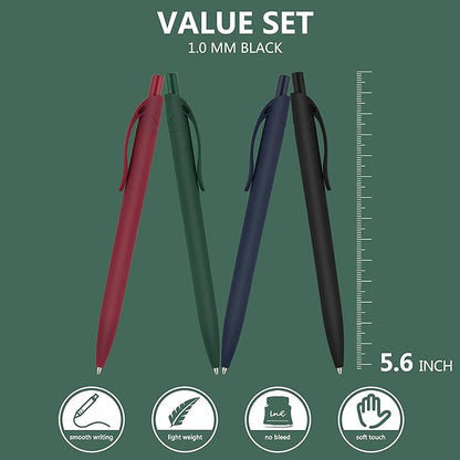 deegtran Pens Bulk, 200 Pack No Bleed Black Pens, Retractable Ballpoint Pens, Pens Medium Point, Smooth Ink Pens, 1.0MM Black Ink