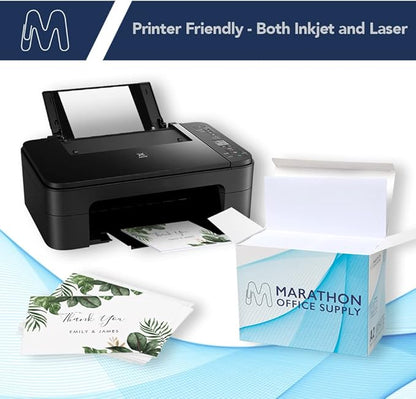 MOS A7 Invitation Envelopes – 5-1/4" X 7-1/4" White Mailing Envelopes Self Seal (500 Count) – 120GSM/ 32LB Bond Heavy Duty – For Greeting Cards, Card Making, RSVP Cards, Wedding Invites