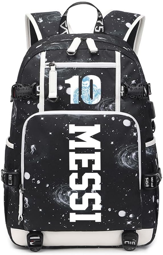 Soccer Superstar M-essi 10 Multifunctional Laptop Backpack Teenage Travel Backpack Fans Schoolbag (H3)