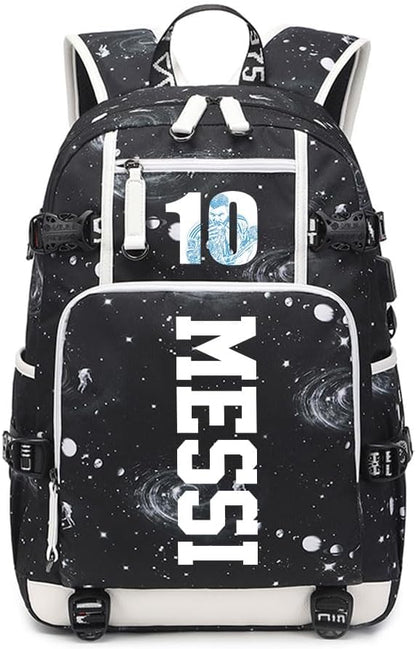 Soccer Superstar M-essi 10 Multifunctional Laptop Backpack Teenage Travel Backpack Fans Schoolbag (H3)