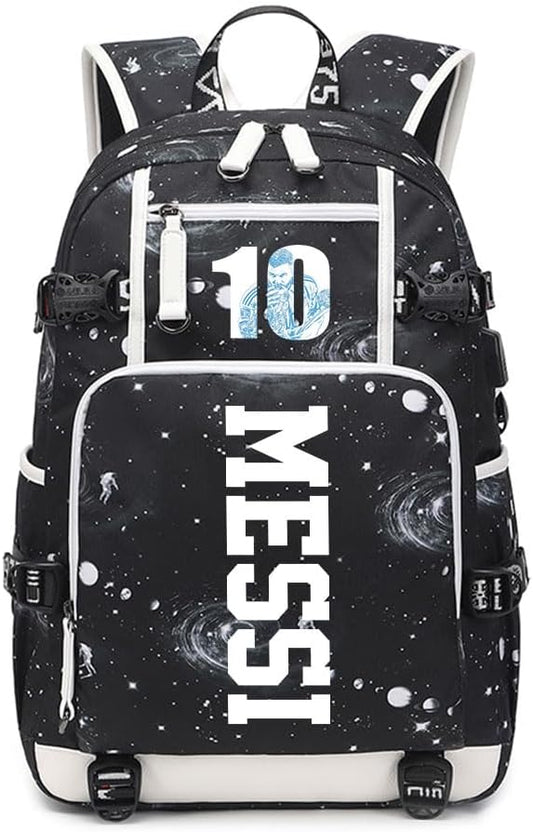 Soccer Superstar M-essi 10 Multifunctional Laptop Backpack Teenage Travel Backpack Fans Schoolbag (H3)