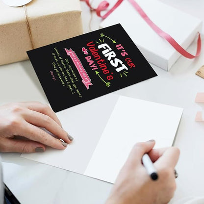 Ogeby Funny First Valentines Day Card Gifts for Boyfriend Girlfriend, Cute Valentines Day Gifts for Him Her Husband, Sarcastic 1st Valentines Day Cards Gifts for New Couple Men Women