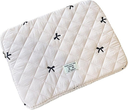 9-11 Inch Tablet Sleeve Case for iPad Pro 11 Air 4 10.2 Tab Protective Bag Cute Bowknot Quilted Puffy Laptop Pouch Carrying Case