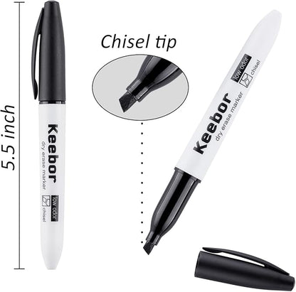 Chisel Tip Dry Erase Markers, 72 Pack Black Marker, Low-Odor White Board Markers, Office & School Supplies