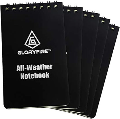 GLORYFIRE Waterproof Notebook All Weather Shower Pocket Tactical Notepad with Cover Steno Pad Memo Book