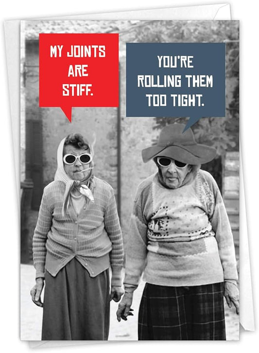 NobleWorks - Hilarious Birthday Greeting Card with 5 x 7 Inch Envelope (1 Card) Bday Stiff Joints C5680BDG