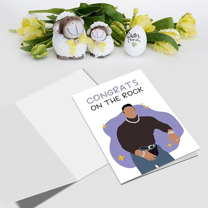 Nchigedy The Rock Engagement Card, Funny Engagement Gift for Friends, Wedding Congratulations Card, Dwayne Johnson Card