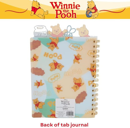 Innovative Designs Winnie the Pooh Tab Journal Notebook, Spiral Bound, 96 Lined Pages, 8 x 7 inches