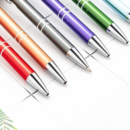 12 Pcs Stylish quality metal ballpoint Pens, Office and School stylus Ball Pen Advertising Luxury Quality, black ink, soft writing experience (Blue)