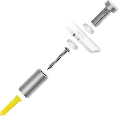 Set of 4 - Sturdy & Elegant Acrylic 2 Piece Wall Mount Name Plate Holder, Office Business Door Sign Holder with All Hardware Included, Card Inserts NOT Included, Inner Size, 8” x 2”