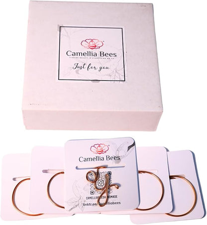 Personalized Initial Copper Bookmark, Set of 5, Handmade Copper Gift for Her, Him, Couple on Birthday, Wedding Anniversary, Alphabet Bookmark (Y)