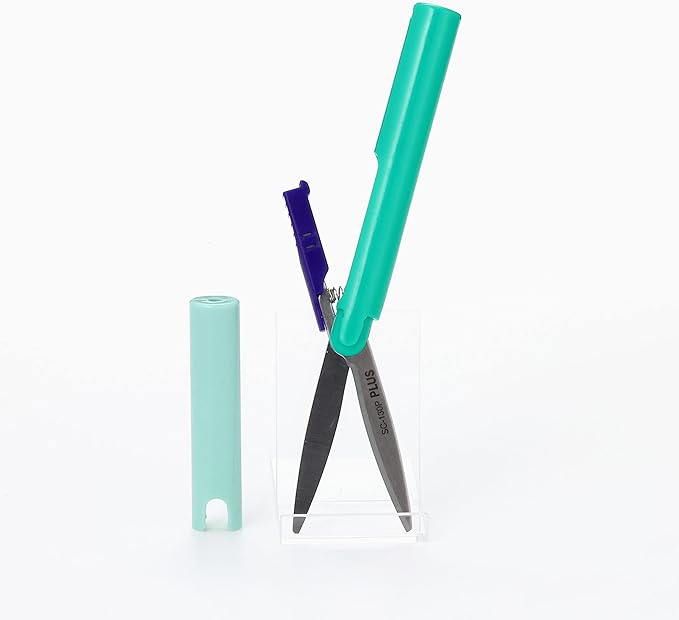 Plus 34-582 Scissors, Portable Fit, Cut Curve, Twiggy, Green, Slim Shape