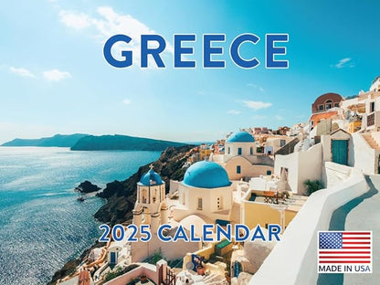 Greece Calendar 2023 Monthly Wall Hanging Calendars Greek Athens Island Europe Mediterranean Travel Large Planner 24 Months-Full 2023 Write On Grid Plus Bonus 2024 Preview Chart-Made In USA,12x18