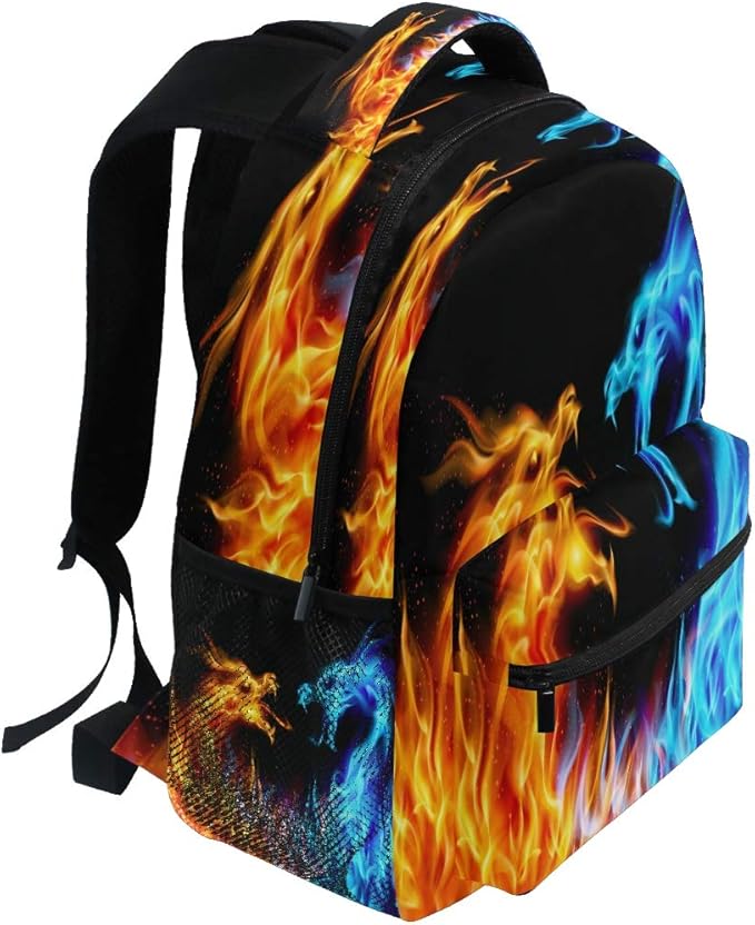 Blueangle Fiery Azure Dragon Printing Computer Backpack - Lightweight School Bag