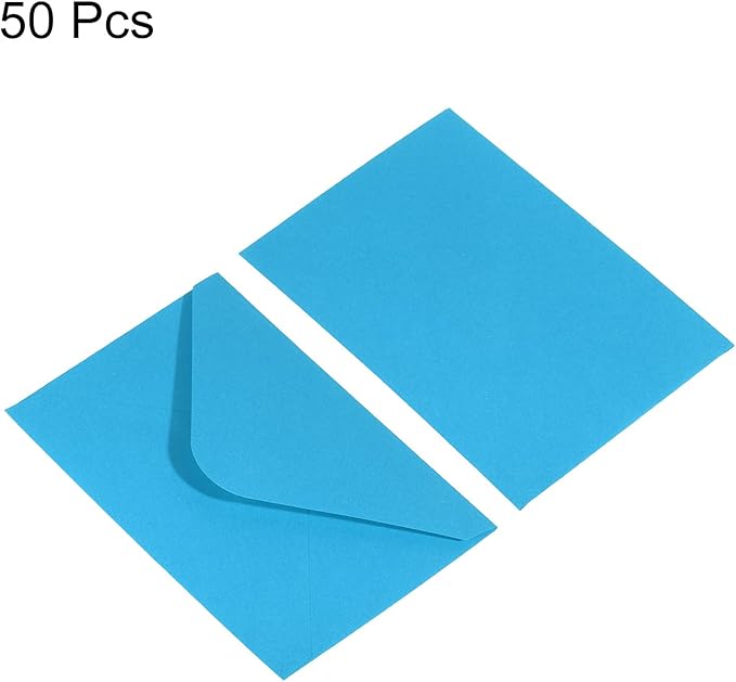 PATIKIL Mini Envelopes, 50 Pack Gift Cards Business Cards Envelope for Greeting Weddings, Light Blue