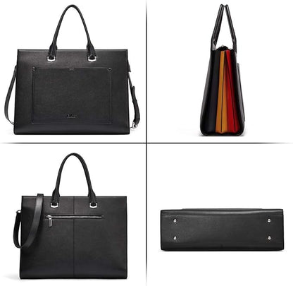 CLUCI Briefcase for Women Vegan Leather 15.6 Inch Laptop Bag Large Pocket Business Ladies Shoulder Bag