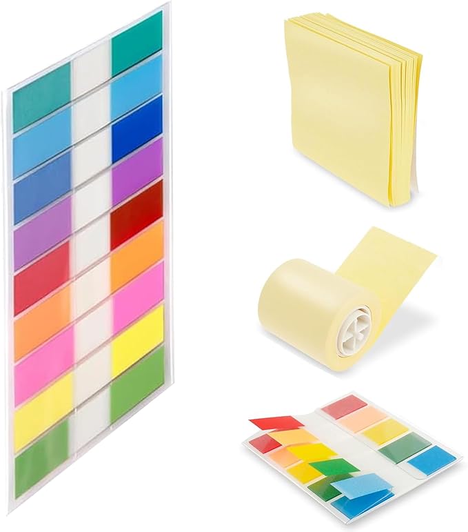 5-in-1 Note Box Refill - Self-Adhesive Notebook with Color Index Label - for consumables Filling Inside The Desktop Note Holder