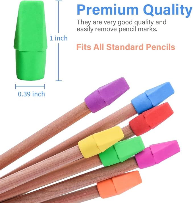 Sooez 120 Pack Pencil Top Erasers, Cap Pencil Eraser Toppers, Studying Supplies for Teachers Classroom Must Haves Pencil Erasers, 7 Colors
