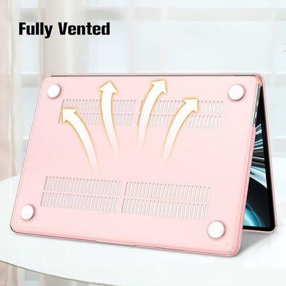 Fintie Case for MacBook Air 13.6 Inch A3113 A2681 (2022 2023 2024 Release) - Snap On Hard Shell Cover for MacBook Air 13.6" M2 M3 Chip with Liquid Retina Display and Touch ID (Crystal Pink)