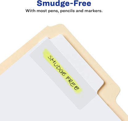 Avery Ultra Tabs, File Tabs, 3" x 1.5", 2-Side Writable, White, 24 Tabs Per Pack, 2-Pack, 48 Self Adhesive Tabs Total (34777)