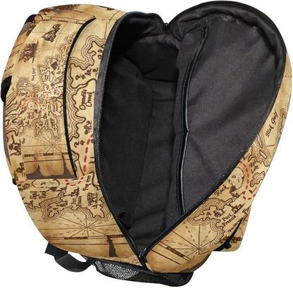senya Pirate Treasure Map School Backpack Travel Rucksack Book Bag Laptop Backpack
