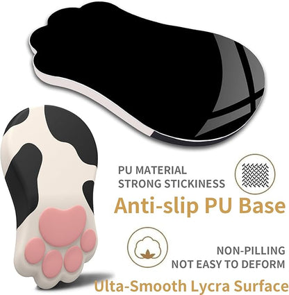 Ergonomic Mouse Pad with Wrist Rest,Cute Cat Paw Mousepad Wrist Support,Comfortable Massage Design Computer Pain Relief Mouse Pad with Non-Slip PU Base for Desk Laptop Gaming,Cow