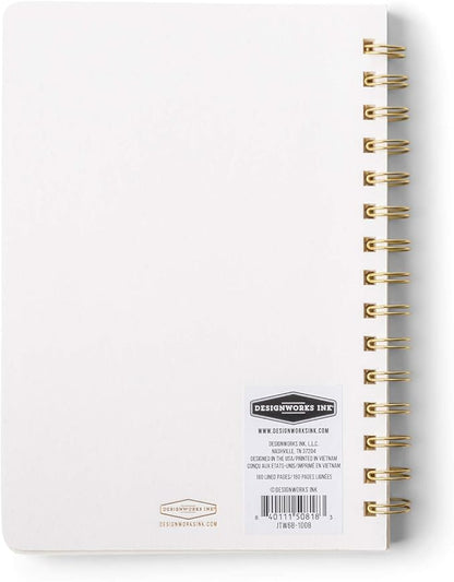 DesignWorks Ink 6" x 8.25" Speckled Ivory White Textured Paper Twin Wire Spiral Notebook Journal with 160 Lined Pages for Work, Writing, Journaling