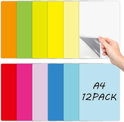Dry Erase Board Sticker-Whiteboard Stickers-8.3''x11.7'' Washable+Removable Dry Erase Sheets-Reusable Dry Erase Paper-Dry Erase Sticker for Wall/Desk/Fridge/Office/Classroom(12 PCS)