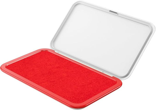 Large Stamp Pad - 3.50"x 6.25", Magnetic Lid, Premium Quality Felt Stamp Pad (Red)