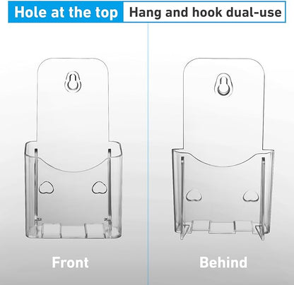 Acrylic Brochure Holder 4x9 Inches Slant Back Design, Clear Display Stand, Plastic Table Stand Sign Holder,Pamphlet Holder Flyer Holder, Acrylic Display Stand, Acrylic Table Signs Plastic Paper Holder for Office, Home, Store, 6 Pack