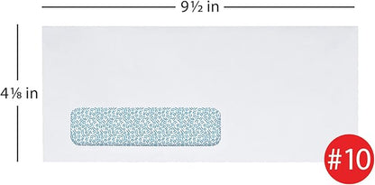 Office Depot Clean Seal(TM) Security Window Envelopes, #10 (4 1/8in. x 9 1/2in.), White, Pack Of 250, 77292