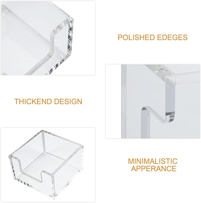 Acrylic 2in1 Sticky Note Holder A Versatile Desk Organization Solution for Office Home School Post Bank Dispenser for 3"x3" Memo (DP002)