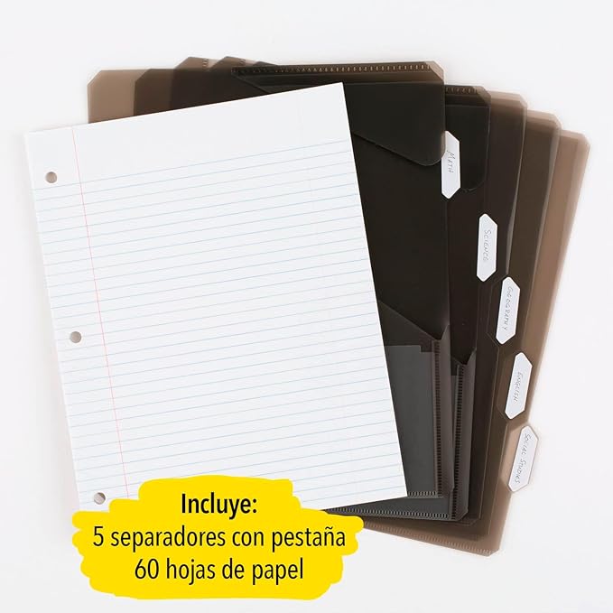 Five Star Flex Refillable Notebook + Study App, College Ruled Paper, 1 Inch TechLock Rings, Pockets, Tabs and Dividers, Seaglass Green (29328AQ8)