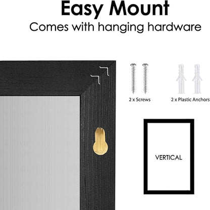 Dry Erase White Board Weekly Calendar Board, Magnetic Whiteboard for Wall,18“x24 Solid Wood Black Framed Message Board, Planner Board for Office, Home, School（Weekly-BB-BK-4560