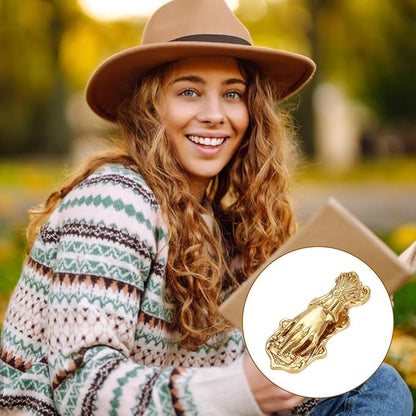 Lady's Hand Shaped Book Clip Vintage Gold Metal Bookholder Paper Page Holder Clip 3D Bookmarks Junk Journal Clip Traveler Scrapbook Kit Document Clip Stationery for Students Workbook