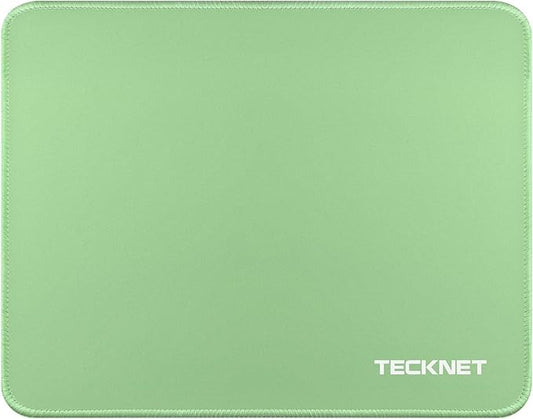 TECKNET Mouse Pad with Anti-fray Stitching, Waterproof Surface & Non-Slip Rubber Base with Stitched Edges Gaming Mouse Mat for Laptop，Compatible with Laser and Optical Mice - LT.Green