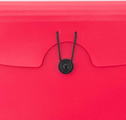 Five Star Expanding File Organizer, 6-Pocket Accordian File Organizer, Bungee Closure, Holds 11" x 8-1/2", Fire Red (350100B-ECM)