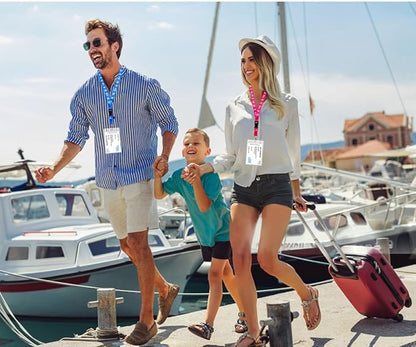 Cruise Lanyards, 4 PCS Lanyards for Cruise Ship Cards, Badge Holder Lanyard with Detachable Buckle, Waterproof ID Badge Holder for Cruises Ships Key Cards, Cruise Ship Essentials