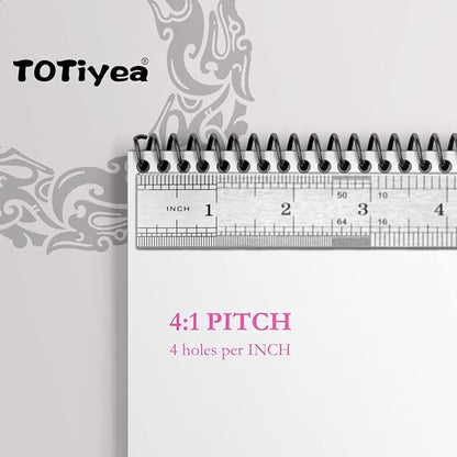 TOTiyea 100 Pack Plastic Binding Coils,115 Sheet Capacity,14mm (9/16") Binding Spirals,4:1 Pitch Letter Size (8.5x11 Inches) Black Color Plastic Binding Spirals