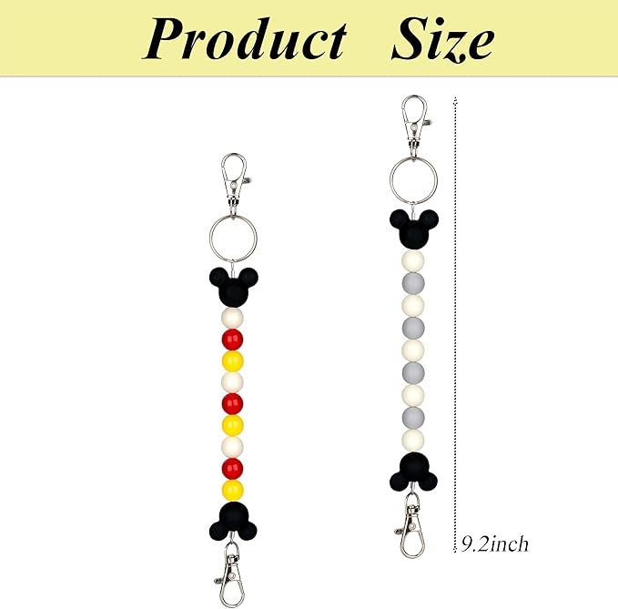 2Pcs Mouse Ear Holder for Backpack Beaded Lanyard Keychain Park Trip Essentials Headband Hanging Display Accessories