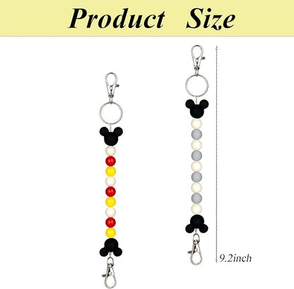 2Pcs Mouse Ear Holder for Backpack Beaded Lanyard Keychain Park Trip Essentials Headband Hanging Display Accessories