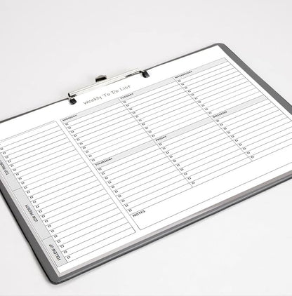 Weekly To Do List Notepad, 60 Page Task Planning Pad w/Daily Checklist, Priority Todo Checkbox & Notes. Desk Notebook to Organize Office 11 X 8.5