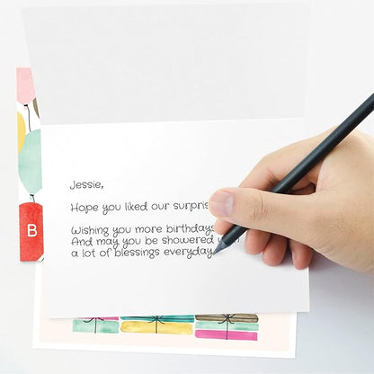 Sweetzer & Orange Watercolor Bulk Birthday Cards Assortment – 24pc Bulk Happy Day sheets with Envelopes Box Set – Assorted Blank Birthday decor Cards for Women, Men, and Kids in a Boxed Pack