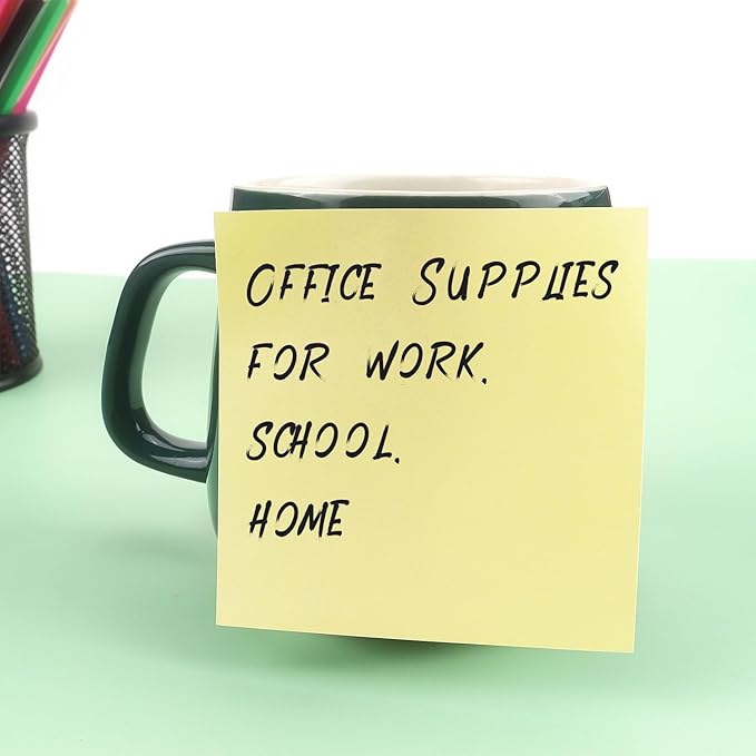 Sticky Notes 3x3 Self-Stick Notes Bright Colors Sticky Notes 8 Pads 80 Sheet/Pad (Yellow)