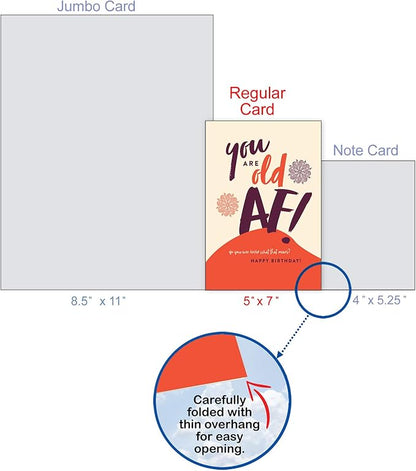 NobleWorks - 1 Sassy Happy Birthday Card Funny - Hilarious Grown-Up Card for Women, Wife, Stationery Humor - Old AF C6398BDG