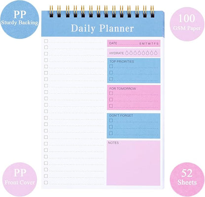 Do List Notepad, 52 Sheets To Do List Planner, 5.2"x7.8" To Do List Notebook, Undated Daily Planner 2024 for School/Office Supplies