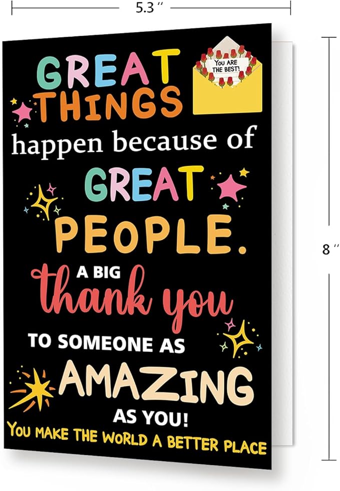 Bright & Colorful Thank You Gift Card for Women, Men, Teachers, Bosses, Friends, Famil,School Counselor Gifts, Perfect for Appreciation Gifts with Envelope