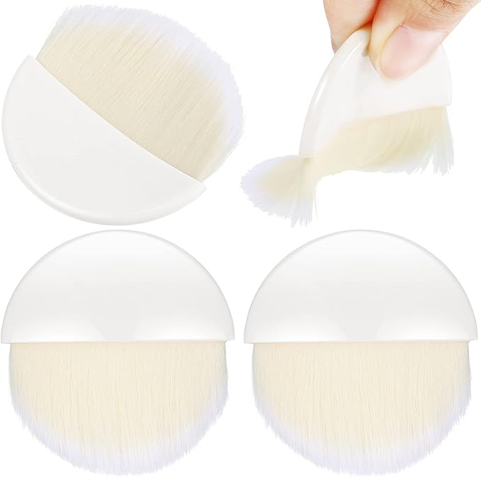 Boao 4 Pieces Brush Applicator Diamond Painting Brush Accessories Tools, Artist Drawing Flat Paintbrush for DIY Gesso, Varnishes, Oil Paint, Acrylic Painting, Watercolor(Khaki and White)